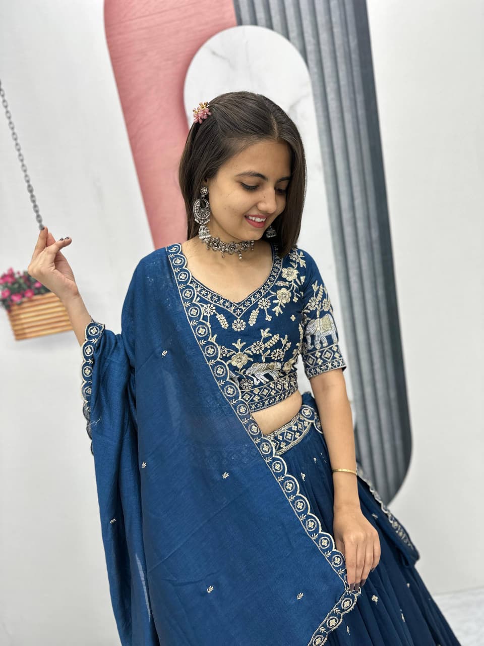 JK fabric is Launching New Festival Lehenga Choli (Blue)